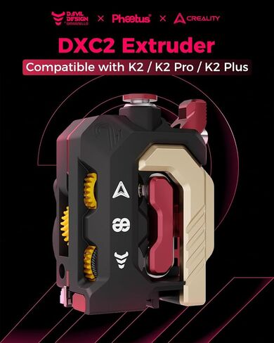 Creality Official DXC2 Extruder، ترقية K2 Plus/K2/K2 Pro Extruder Kit، تصميم مبتكر ثنائي التروس وهيكل مغناطيسي، ملحقات بثق الطابعة ثلاثية الأبعاد لسلسلة K2 in Kuwait