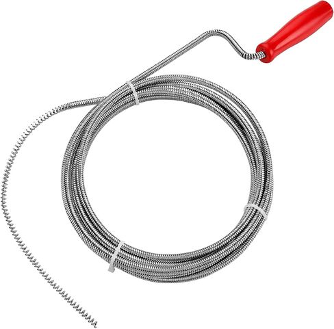 Drain Snake Clog Remover 10 Ft Flexible Metal Plumbing Snake for Sink, Shower, Tub & Bathroom Drain – Removes Hair & Grease – No Chemical Drain Cleaners Needed in Kuwait