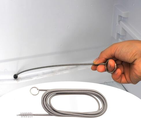 10 PCS Refrigerator Drain Cleaning Tool Include 1.5m Flexible Refrigerator Scrub Brush Flexible Feeding Tube Brush,Syringe Shovel Plug Rod, Water Dispenser Cleaning Kit in Kuwait