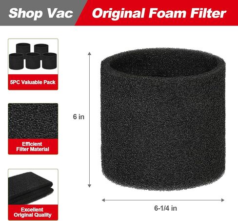 Shop-Vac High Performance 90350/90304/90344 Cartridge Filter, 90585 Foam Sleeve Filter Replacements in Kuwait