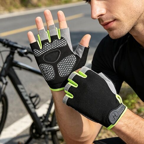 Breathable Half Finger Fitness Gloves Air Cushion Padded Shockproof Cycling Mitts for Outdoor Cycling Gym Workout in Kuwait