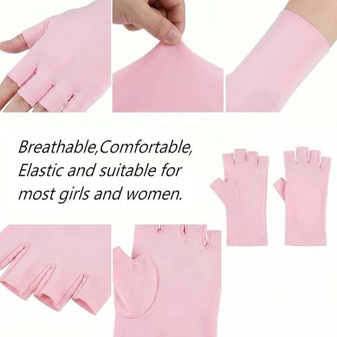 4 Pairs Women's Sun Protection Fingerless Running Gloves UPF 50+ UV Blocking Driving Gloves Non-Slip Breathable Summer Arm Sleeves for Golf Cycling Hiking Outdoor in Kuwait
