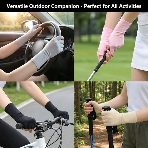 4 Pairs Women's Sun Protection Fingerless Running Gloves UPF 50+ UV Blocking Driving Gloves Non-Slip Breathable Summer Arm Sleeves for Golf Cycling Hiking Outdoor in Kuwait