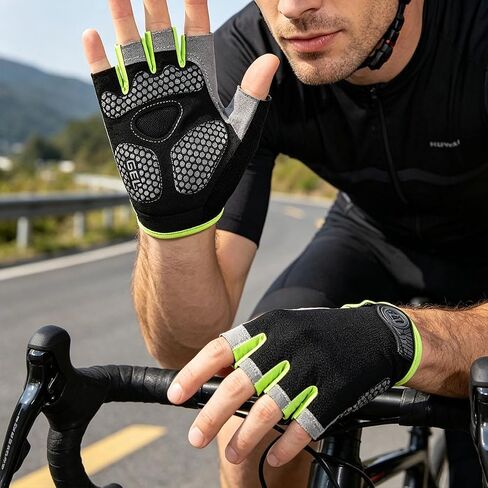 Breathable Half Finger Fitness Gloves Air Cushion Padded Shockproof Cycling Mitts for Outdoor Cycling Gym Workout in Kuwait