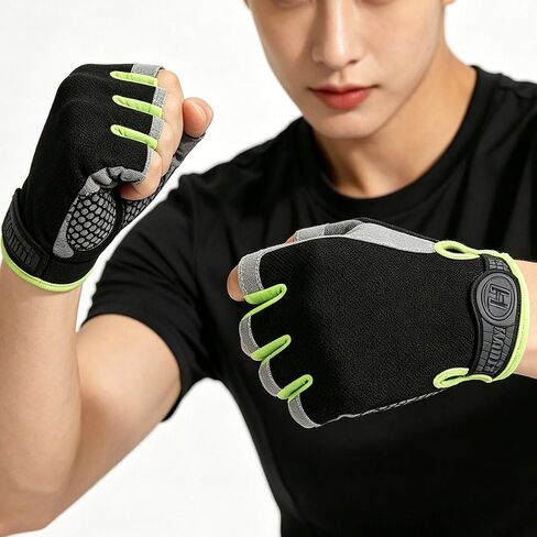 Breathable Half Finger Fitness Gloves Air Cushion Padded Shockproof Cycling Mitts for Outdoor Cycling Gym Workout in Kuwait