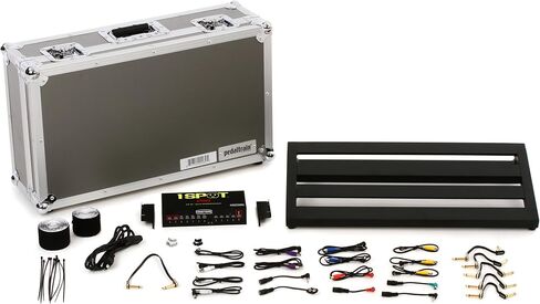مجموعة Pedaltrain Performance Touring Pedalboard مع مصدر طاقة Truetone، وكابلات EBS المتميزة، وتصميم ألومنيوم خفيف الوزن، وحقيبة ناعمة متينة، مثالية للقيثارات، وإعداد مدمج ومحمول in Kuwait