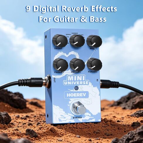 Hoerev Mini Universe Reverb Guitar Effect Pedal, 9 Reverb Effects, Room/Hall/Plate/Spring/Shimmer/Cloud/Bloom/Swell/Lofi, True Bypass, in Kuwait