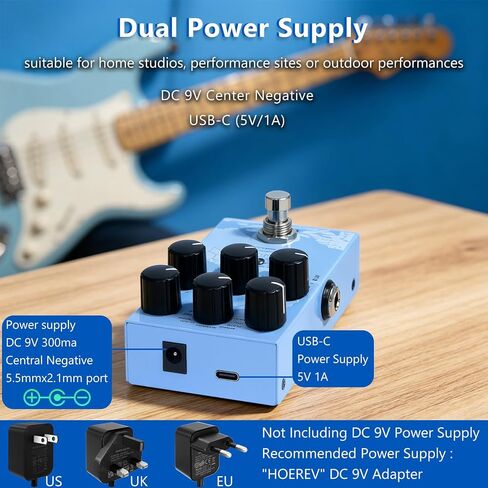 Hoerev Mini Universe Reverb Guitar Effect Pedal, 9 Reverb Effects, Room/Hall/Plate/Spring/Shimmer/Cloud/Bloom/Swell/Lofi, True Bypass, in Kuwait