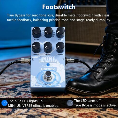 Hoerev Mini Universe Reverb Guitar Effect Pedal, 9 Reverb Effects, Room/Hall/Plate/Spring/Shimmer/Cloud/Bloom/Swell/Lofi, True Bypass, in Kuwait