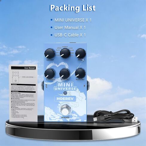 Hoerev Mini Universe Reverb Guitar Effect Pedal, 9 Reverb Effects, Room/Hall/Plate/Spring/Shimmer/Cloud/Bloom/Swell/Lofi, True Bypass, in Kuwait