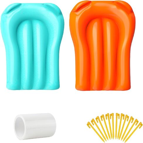 Inflatable Body Boards for Lawn Water Slide Replacement Kit, 2 Pack Surf Board Pool Floats with 12 Ground Stakes and Repair Tape for Backyard Lawn Water Slides in Kuwait