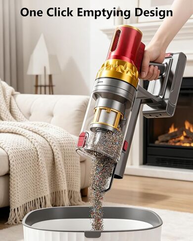 Cordless Vacuum Cleaner, 185AW Powerful Suction Vacuum Cleaner for Home, 65Mins Runtime Self-Standing Stick Vacuum, Anti-Tangled, Lightweight Vacuum Cordless for Home Hardwood Floor Carpet Pet Hair in Kuwait