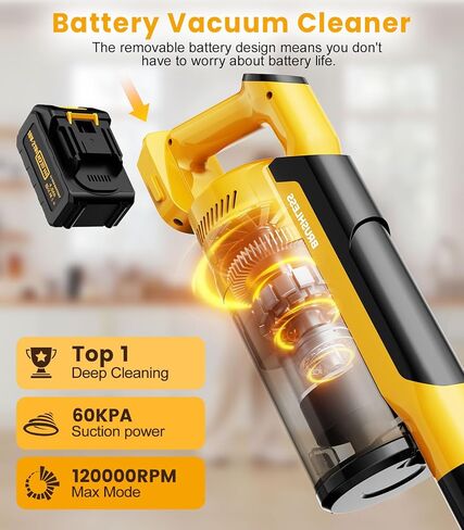 qimedo V1 Cordless Vacuum with Extra 8000mAh Battery, 700W Brushless Vacuum Cleaners for Home, 6 in 1 Electric Stick Vacuum withwith Hepa Filter, Cordless Vacuum for Pet Hair/Hardwood Floor in Kuwait