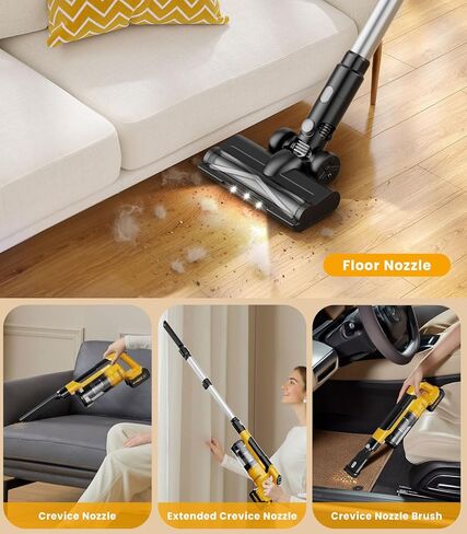 qimedo V1 Cordless Vacuum with Extra 8000mAh Battery, 700W Brushless Vacuum Cleaners for Home, 6 in 1 Electric Stick Vacuum withwith Hepa Filter, Cordless Vacuum for Pet Hair/Hardwood Floor in Kuwait