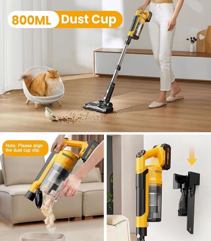 qimedo V1 Cordless Vacuum with Extra 8000mAh Battery, 700W Brushless Vacuum Cleaners for Home, 6 in 1 Electric Stick Vacuum withwith Hepa Filter, Cordless Vacuum for Pet Hair/Hardwood Floor in Kuwait