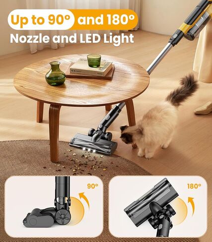 qimedo V1 Cordless Vacuum with Extra 8000mAh Battery, 700W Brushless Vacuum Cleaners for Home, 6 in 1 Electric Stick Vacuum withwith Hepa Filter, Cordless Vacuum for Pet Hair/Hardwood Floor in Kuwait