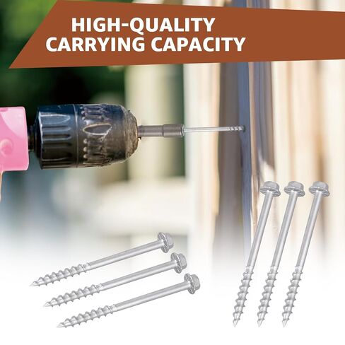 Connector Screws #9 x 2-1/2" Joist Hanger Screws 1/4" Hex Head Wood Screws Replace 9212R500 10D Nails Hex Bit Included, 500 Count in Kuwait