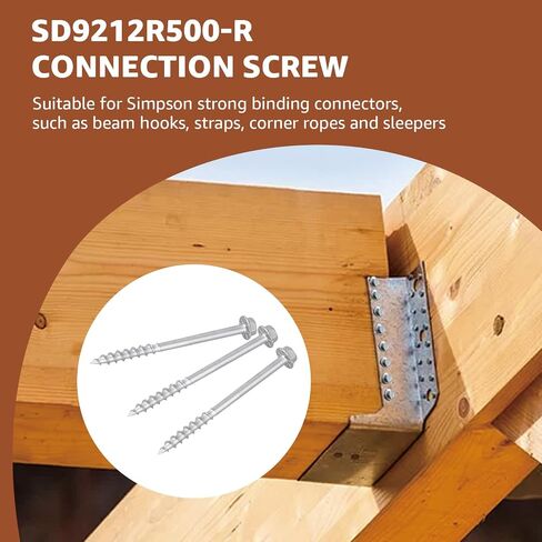Connector Screws #9 x 2-1/2" Joist Hanger Screws 1/4" Hex Head Wood Screws Replace 9212R500 10D Nails Hex Bit Included, 500 Count in Kuwait