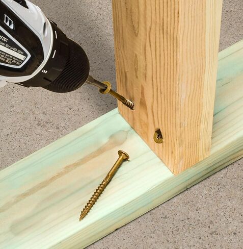 Simpson Strong-Tie SDWS16400Q Strong-Drive SDWS Framing Screws, 0.160 Inch x 4 Inch, Quik-Guard, Low Profile Head, Sawtooth Point, Tan (Pack of 750) in Kuwait