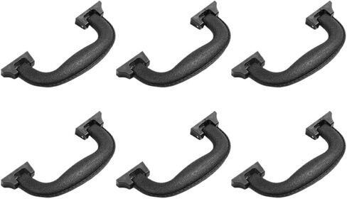 Housoutil 6pcs Black Plastic Luggage Case Handles with Easy Attachment and Detachment, Foldable Design Suitcase Handle Grip Replacement for Travel Bags in Kuwait