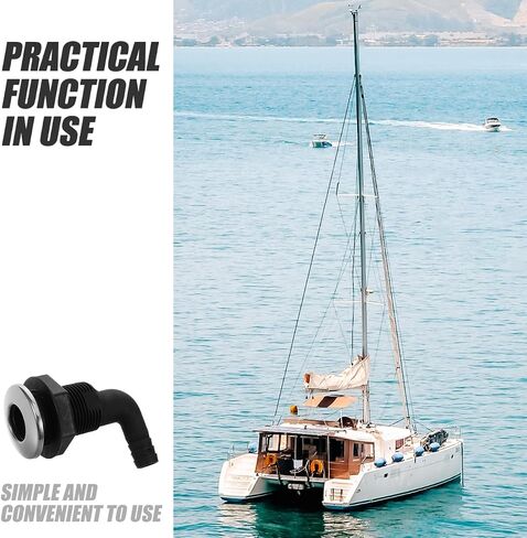 Amosfun Marine Boat Deck Drain Scupper 5/8 Inch Thru Hull Exhaust Fitting for Speedboats and Yachts, Marine Plumbing Connector for Garboard Drain and Water Pump Systems in Kuwait