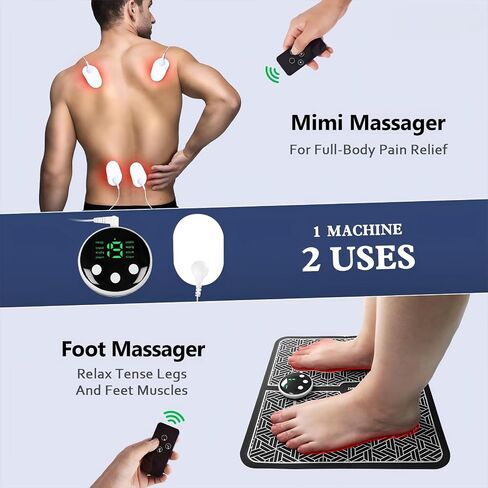 Phixnozar محفز العصب الإلكتروني عبر الجلد، مدلك القدم EMS لاسترخاء العضلات، شاشة عرض LCD، مدلك الظهر والساقين in Kuwait