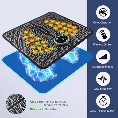 Phixnozar محفز العصب الإلكتروني عبر الجلد، مدلك القدم EMS لاسترخاء العضلات، شاشة عرض LCD، مدلك الظهر والساقين in Kuwait