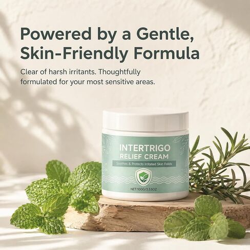 Intertrigo Cream – Skin Fold Barrier Cream for Daily Care, Gentle Moisture Formula for Friction-Prone Areas, Lightweight Fast-Drying Non-Greasy for Women & Men in Kuwait