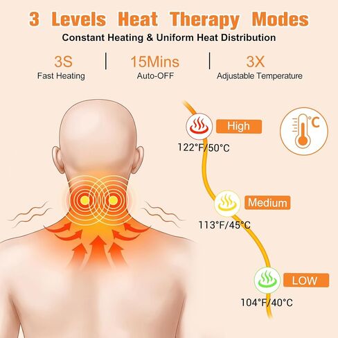 3-in 1 Heated Neck Stretcher with Airbag Traction & Vibration, Rechargeable Wireless Cervical Traction Device for Neck Pain Relief and Shoulder Relaxer, Neck Massager Pillow for Home/Office- White in Kuwait