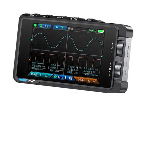 DS215H راسم الذبذبات الرقمي الصغير المحمول 50 متر 250 مللي ثانية/ثانية ثنائي CH 2 في 1 HD مولد إشارة الشاشة 400 فولت حماية الجهد العالي (DS215H P6100x1، EU) in Kuwait