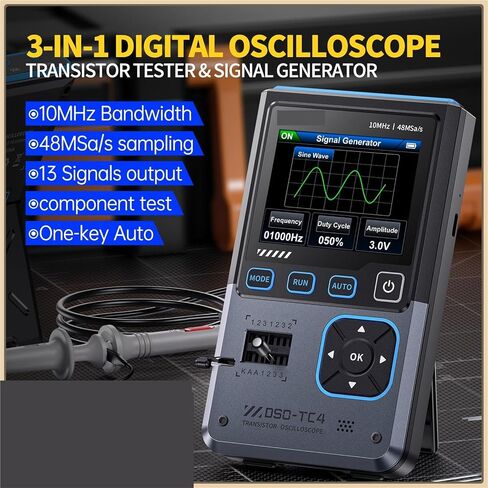 DSO-TC4 3 في 1 ملتقط الذبذبات الرقمي 10 ميجا هرتز عرض النطاق الترددي 48 متر/الثانية معدل أخذ العينات الترانزستور ديود اختبار DDS إشارة مولد in Kuwait