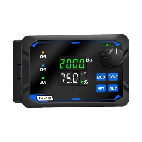 PWM150 2 CH/ثنائي القناة PWM إشارة مولد محرك معزز مدفوعة مربع موجة نبض موجة تردد دورة العمل المرحلة قابل للتعديل in Kuwait