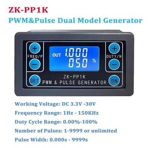 ZK-PP1K مولد إشارة الوضع المزدوج PWM 1-قناة 1 هرتز-150 كيلو هرتز PWM تردد النبض دورة العمل مولد موجة مربع قابل للتعديل in Kuwait