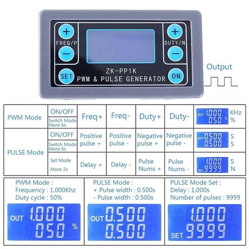 ZK-PP1K مولد إشارة الوضع المزدوج PWM 1-قناة 1 هرتز-150 كيلو هرتز PWM تردد النبض دورة العمل مولد موجة مربع قابل للتعديل in Kuwait