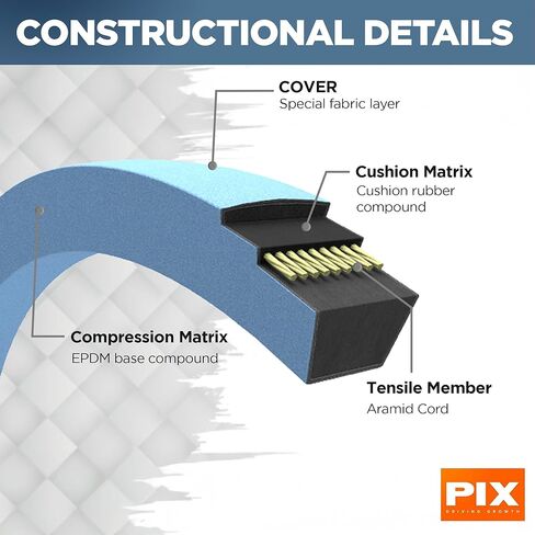 PIX A32K Kevlar V-Belt Aramid Corded - 1/2" x 34" OC OEM Replacement Wrap Belt for Lawnmowers and Lawn Garden Equipment - Heavy-Duty Drive Belt for Riding Mowers and Tractors - Pack of 2 in Kuwait