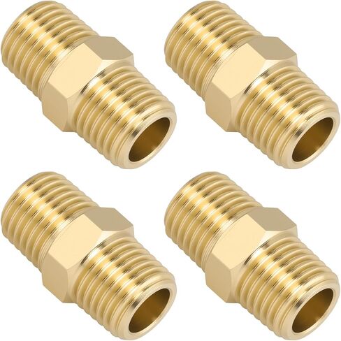 4 قطعة 1/4 "x 1/4" النحاس مستقيم نبل سداسي 1/4 "NPT ذكر x 1/4" NPT ذكر الموضوع تركيبات الأنابيب النحاسية مقرنة سريعة مستقيم الأنابيب خرطوم تركيبات in Kuwait