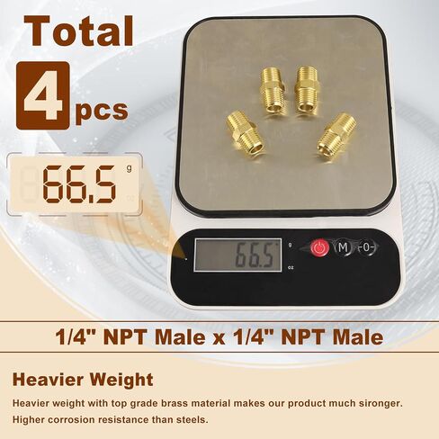 4 قطعة 1/4 "x 1/4" النحاس مستقيم نبل سداسي 1/4 "NPT ذكر x 1/4" NPT ذكر الموضوع تركيبات الأنابيب النحاسية مقرنة سريعة مستقيم الأنابيب خرطوم تركيبات in Kuwait