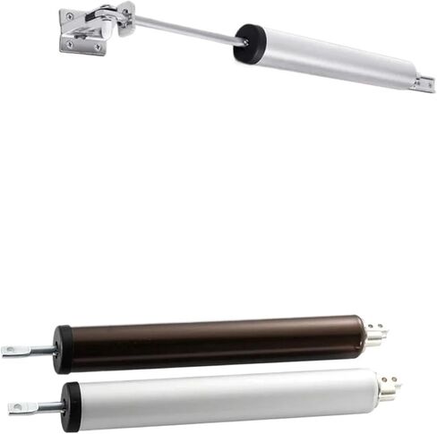 Soft Closing Door Closer 35KG Pneumatic Adjustable Speed Positioning Stop Protective Holder Hardware(Silver) in Kuwait