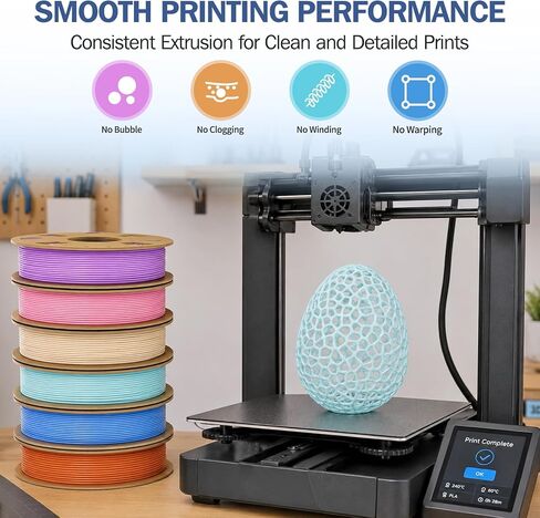 PLA 3D Printer Filament Bundle 1.75mm, 6 Colors Pastel 250g Each | Dimensional Accuracy +/- 0.02 mm, Compatible with Most FDM 3D Printers, For DIY Projects, Models and Crafts in Kuwait