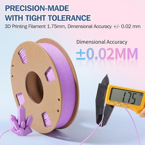 PLA 3D Printer Filament Bundle 1.75mm, 6 Colors Pastel 250g Each | Dimensional Accuracy +/- 0.02 mm, Compatible with Most FDM 3D Printers, For DIY Projects, Models and Crafts in Kuwait