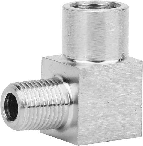 Precision Threaded Elbow with Quick Connector in Stainless Steel for Air Oil Transport for Pneumatic Equipment Male Thread 1/8 Inch + 1/8 Inch in Kuwait