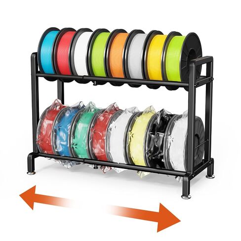 2-Tier 3D Printer Filament Storage Organizer Rack for 20 Rolls, Adjustable Length & Width, Heavy Duty Filament Spool Holder Rack for 3D Printing Workstation, Office, Workshop in Kuwait
