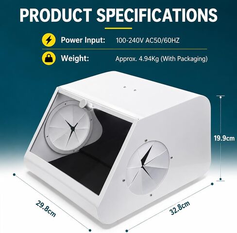 غطاء غبار مغلق بالكامل، مجمع غبار مختبر الأسنان مع شفط مزدوج للمروحة وإضاءة LED، صندوق احتواء سطح المكتب مع نافذة شفافة، حماية من الغبار للطحن والنقش والحفر in Kuwait