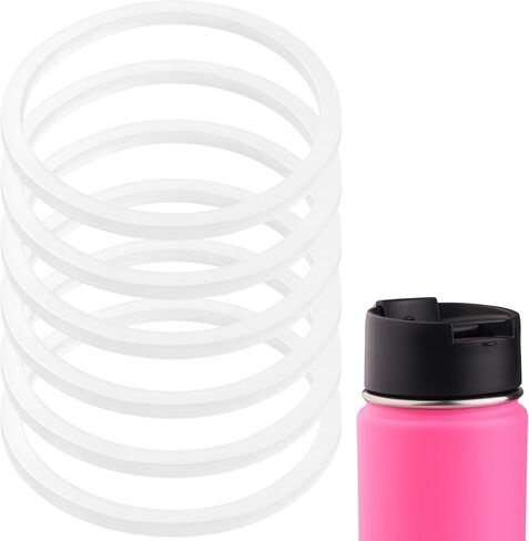 حشوات مطاطية متوافقة مع غطاء غطاء واسع الفم للقارورة المائية، أجزاء دائرية من السيليكون مانعة للتسرب، خالية من مادة BPA، 6 عبوات in Kuwait