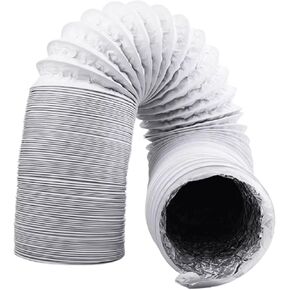 Flexible PVC Aluminium Air Ducting Hose Pipe for Tumble Dryer, Cooker Hood, Extractor Fan, Air Conditioner - 600cm (234in) Length, 30cm Diameter, Milk Color in Kuwait