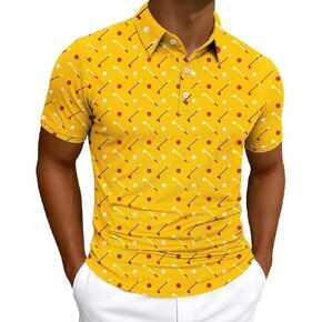 Ruziyoog Mens Printed Polo Shirt Short Sleeve Slim Fit Casual Summer Fashion Golf Shirt Lightweight Breathable Collared Tee in Saudi Arabia