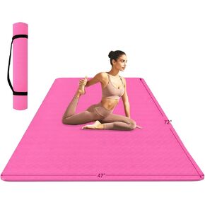 Tepemccu Extra Large Yoga Mat,8mm Thick 72"x47" TPE Exercise Mat with Strap in Saudi Arabia