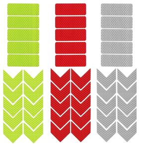 Reflective Tape, 90Pcs Safety Warning Reflective Stickers Waterproof Self-Adhesive Safety Stickers Stick-on Car Reflector Tape for Vehicle Car Helmet Motorcycles (Rectangle and Arrow) in Kuwait