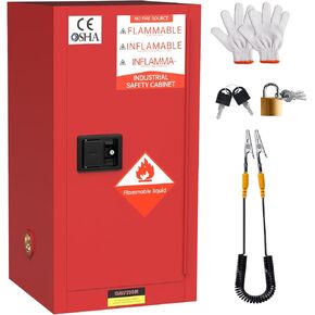 Yellow Cabinet 25 Gallon, Fire Cabinet 18 x 18 x 35 in for Flammable Liquids with Dual Vent Design, 2 in Sump and Single Locking Door in Saudi Arabia