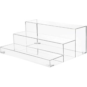 3 Tiers Assembled Bar Bottle Rack Display, Clear Acrylic Stand Riser, Bar Shelves for Liquor Bottles for Home Mini Bars, Restaurants, Party 15x12x6 inches in Kuwait